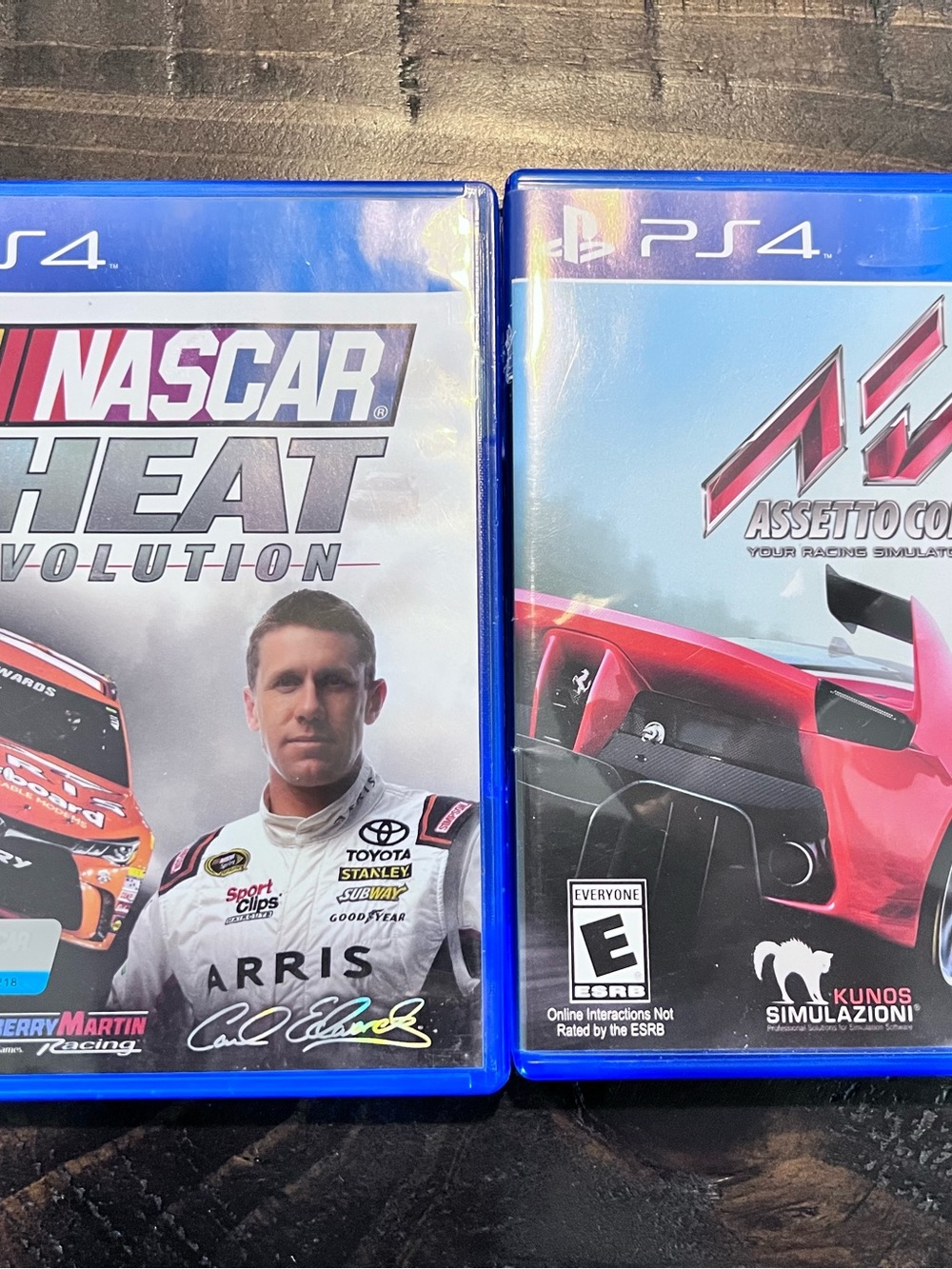 Sony 4 NASCAR Heat Evolution & Assetto Corsa Game Cases - Blue
